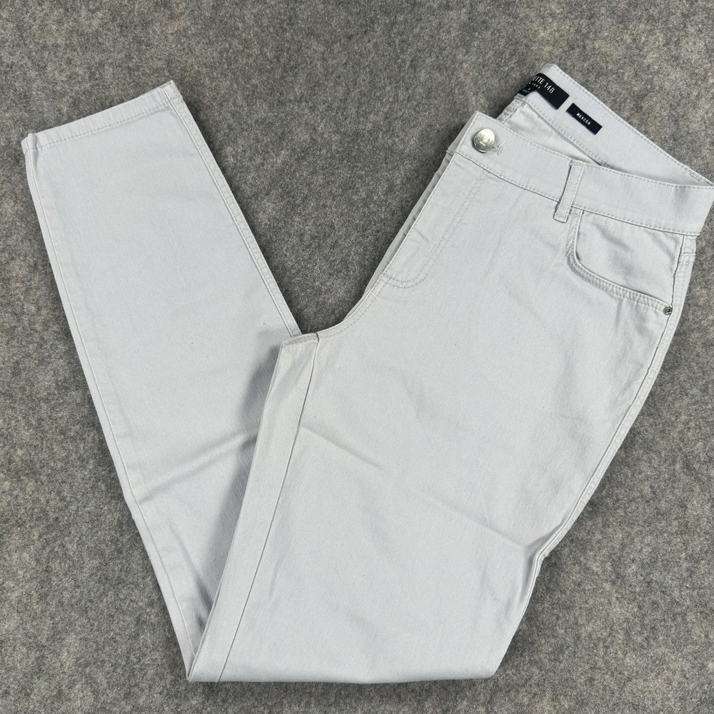 Lafayette 148 New York Pants Womens 4 Gray Mercer Skinny Stretch Mid Rise Preppy